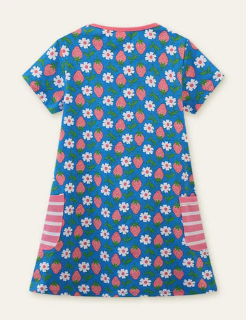 Strawberry Floral Printed Dress - Mini Taylor